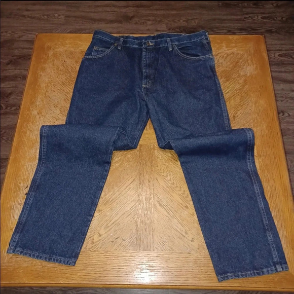 NEW Wrangler Five Star Regular Fit Mens 40X32 Dark Wash Cotton Jeans 96501MR. - Picture 1 of 4